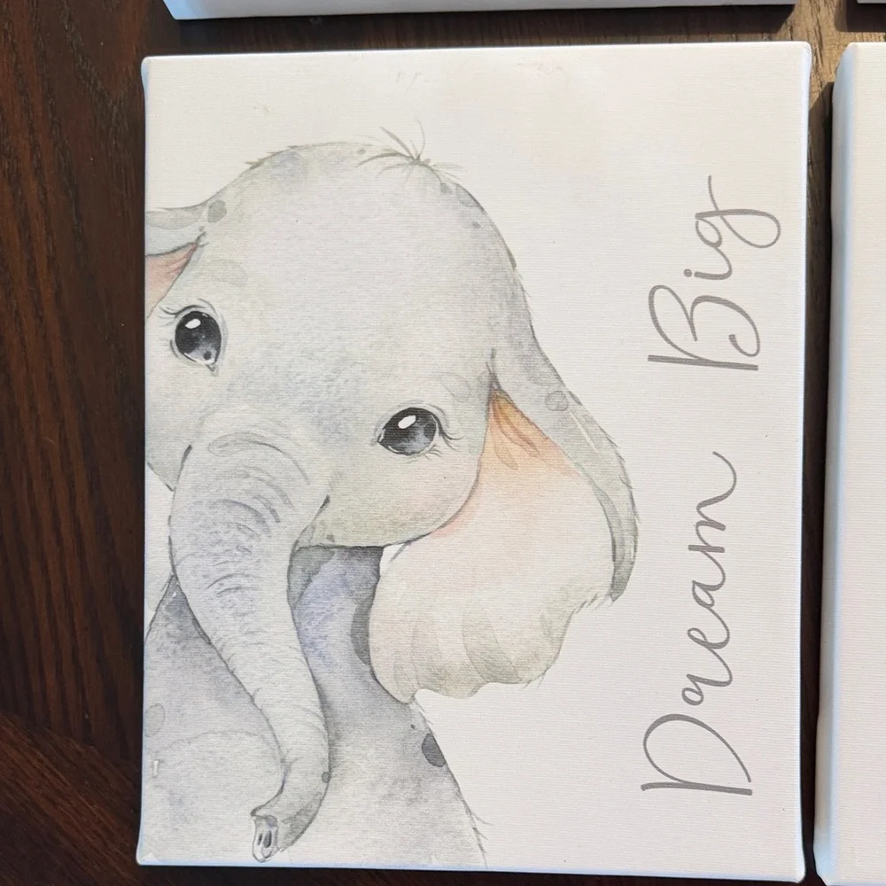Etsy Safari Nursery Wall Art Set 6 8x10 Watercolor Baby Animal Canvas Prints